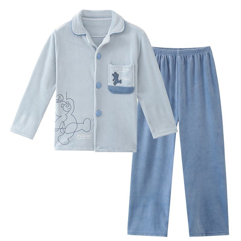 男童海岛绒睡衣秋冬新款儿童保暖家居服中大童男孩加绒休闲套装潮,童装/婴儿装/亲子装,家居服套装,淘宝优惠券,粉丝福利购,淘宝优惠卷