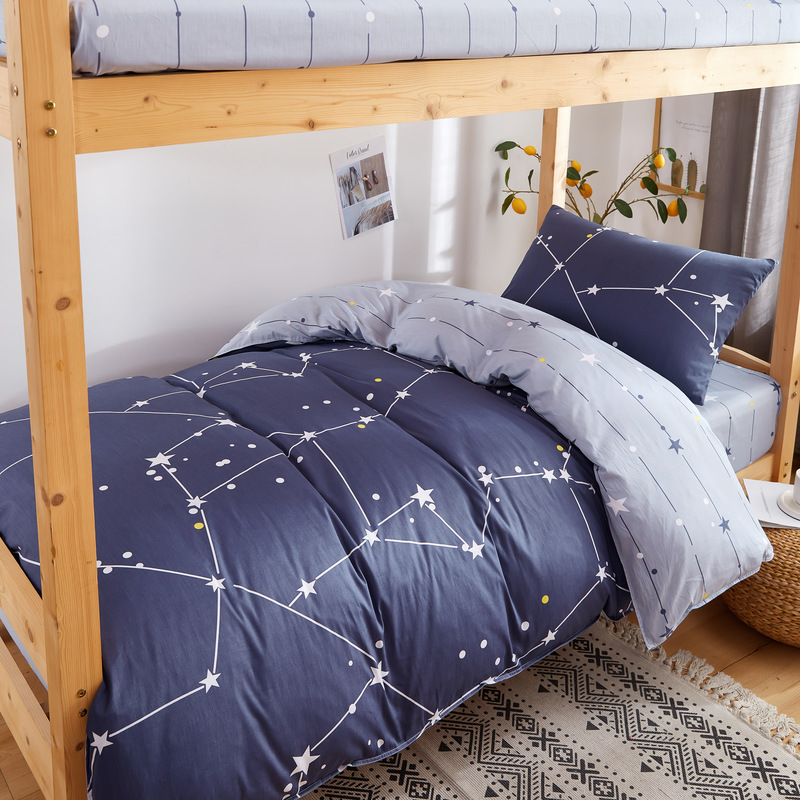 宿舍三件套大学生单人床上下铺纯棉被套床单0.9m米被褥套装六件套