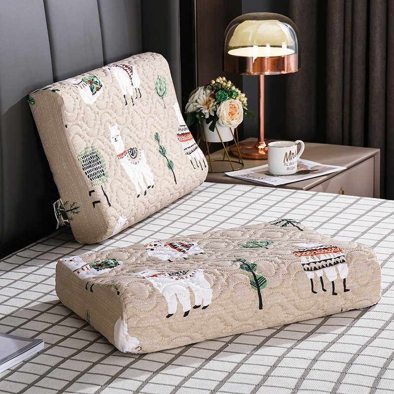 防水夹棉乳胶枕套防枕芯发黄防口水头油防螨记忆枕套一对装40*60