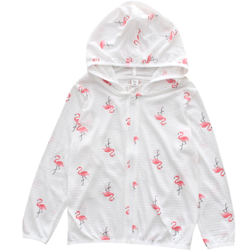 女童新款纯棉防晒衣中大童连帽皮肤外套薄款开衫儿童透气空调春夏