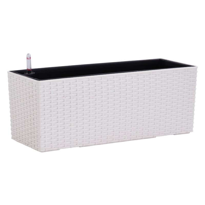 懒人花盆仿藤编长方形自动吸水花盆花园绿萝多肉种植田多功能花盆