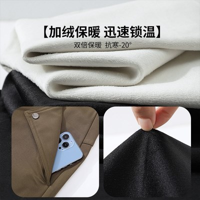 工装裤女2024冬季新款黑色加绒加厚保暖宽松美式酷飒风伞兵阔腿裤