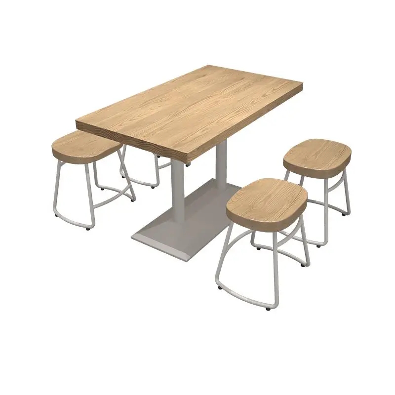 简约小户型餐桌餐厅饭店实木正方形桌子网红小吃店麻辣烫桌椅组合