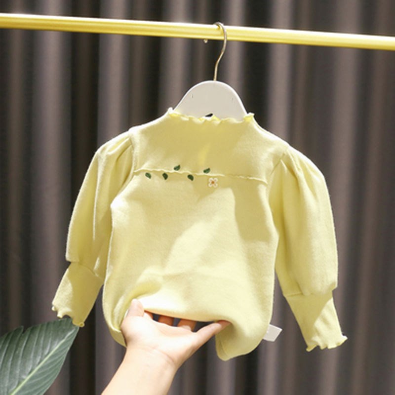 1-5岁宝宝新款秋装打底衫女童洋气纯棉童装T恤上衣儿童春秋针织衫