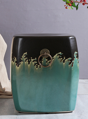 新中式手彩陶瓷墩子瓷凳鼓凳名族风瓷凳布场摆设瓷器家居酒店绣墩