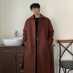 秋冬季毛呢大衣男加长款韩版潮加厚风衣中长款过膝呢子外套英伦风