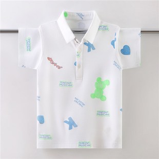 儿童纯棉Polo衫 男童T恤短袖 新款 夏装 中大童洋气男孩翻领 2024夏季