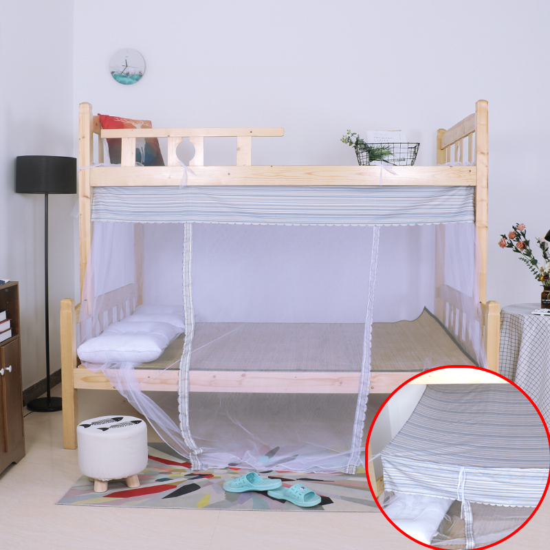 学生宿舍上下铺1米加密蚊帐方顶1.5m床单门双人1.2/1.8子母床蚊帐
