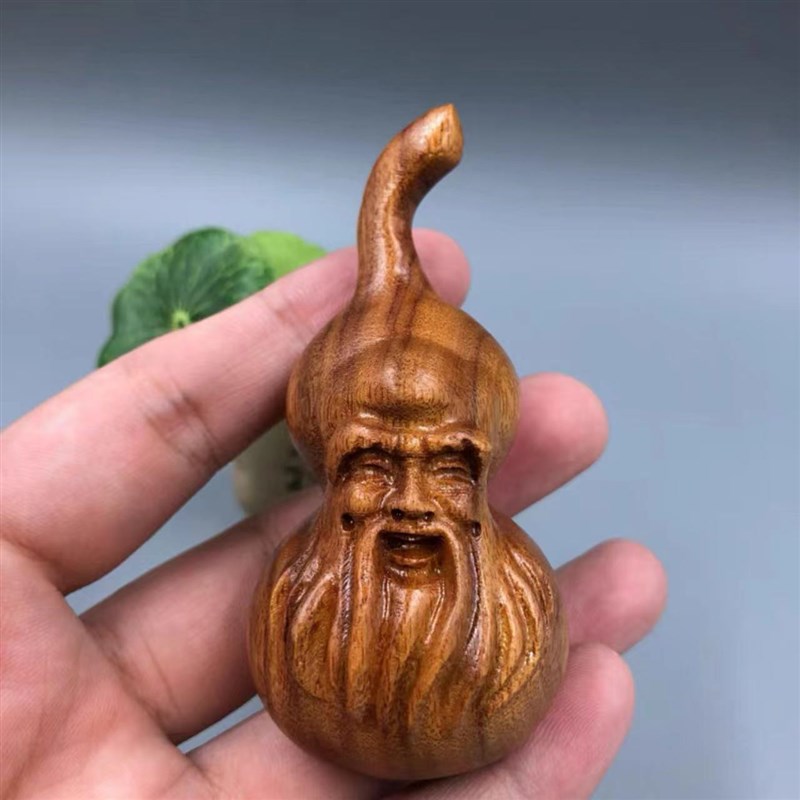 黄花梨木雕葫芦手把件汽车钥匙扣男女手机挂绳文玩工艺品摆饰汽车