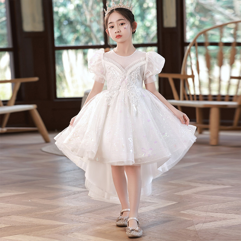 女童礼服高端公主裙婚礼花童婚纱儿童主持人走秀小女孩钢琴演出服