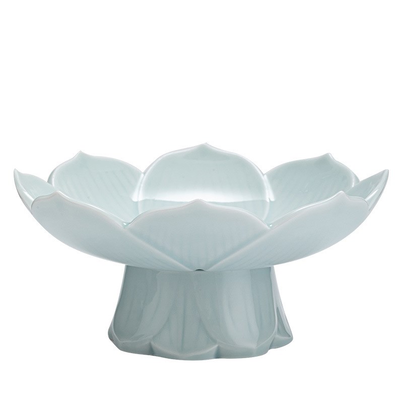 佛手柑托盘器皿观赏佛手托盆花瓶陶瓷中式简约养佛手养花容器摆件