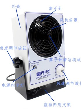 FEITA 001A防静电离子风机PC台式离子风扇工业单头除静电除尘风机