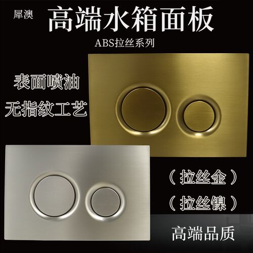 犀澳 隐藏水箱高端喷油无指纹工艺拉丝镍金冲水关按键