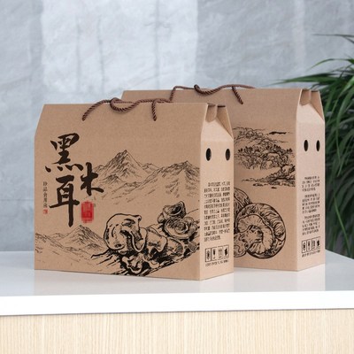 木耳礼盒空盒子香菇礼品盒花菇蘑菇山珍干货纸箱东北黑木耳包装盒