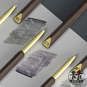 与物共生留白划痕笔素描彩铅头发毛发叶脉细线划痕留白工具笔