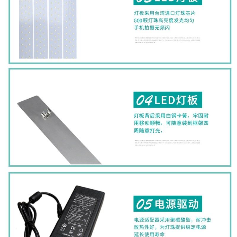 100CM摄影棚套装产品拍照补光灯箱1米LED高清柔光箱拍摄专业器材