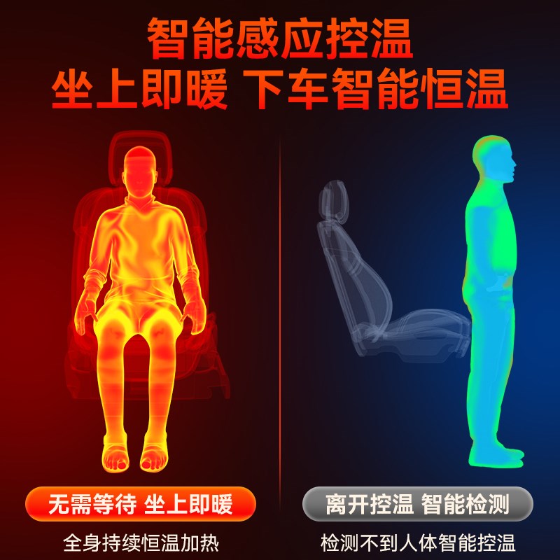 汽车电加热坐垫冬季座垫车载座椅保暖垫子驾驶后排腰靠背一体