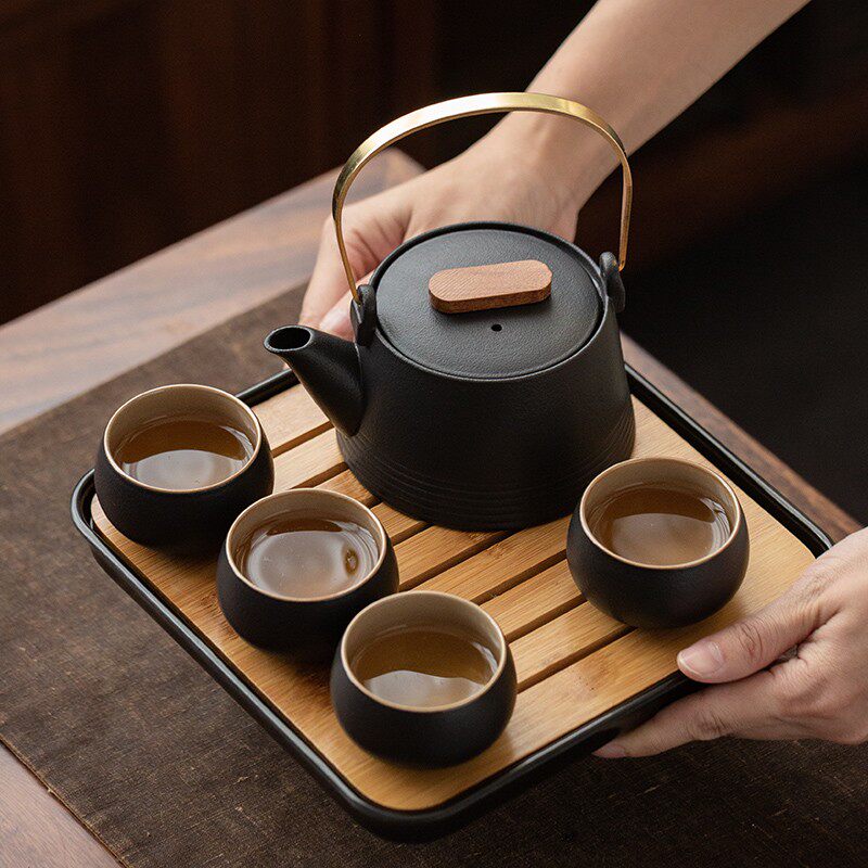 黑陶提梁壶旅行功夫茶具装茶壶茶盘包一壶杯订制