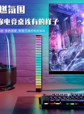 Dning inow车载拾音氛围灯音乐G电脑桌面D声控U呼吸灯