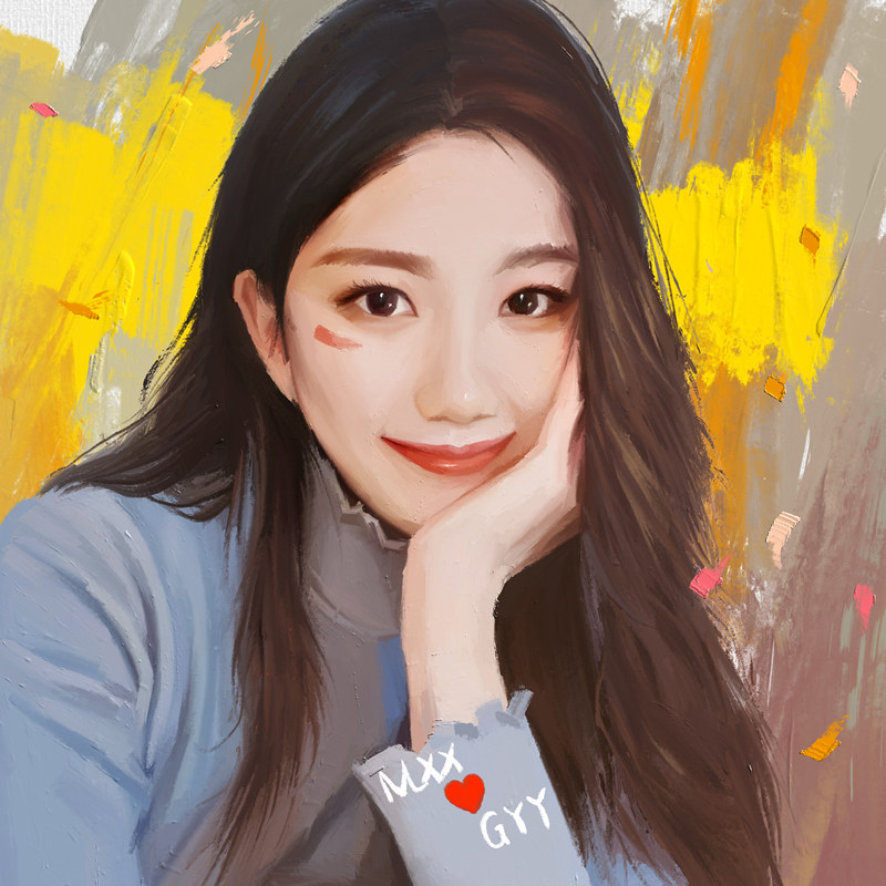 爱画画子矜手绘油画定制照片人物画像定制真人照片油画人像肖像画