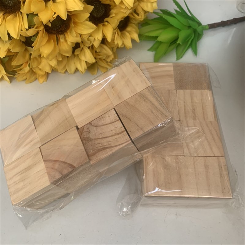 正方形木块立方体木方形手工儿童积木块DIY玩具数学建筑模型教学