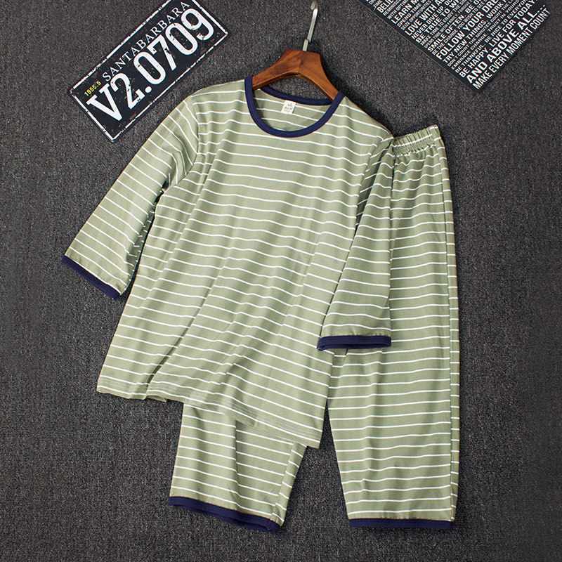 胖男童睡衣套装夏季薄款纯棉中大童加肥加大宽松家居服两件套15岁