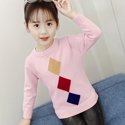 女童薄款毛衣春秋冬打底低领小女孩针织衫套头中大童毛线衣5岁6白
