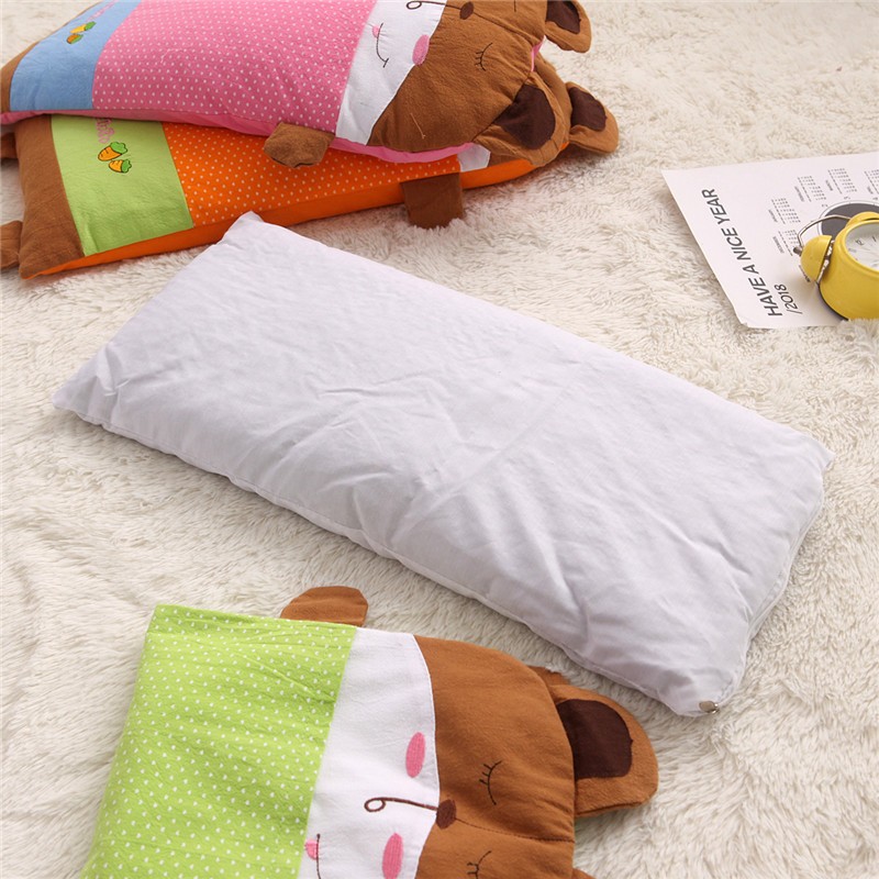 婴儿枕头熊宝宝全棉儿童荞麦枕芯0-1-3-6岁加长防偏头夏季定型枕