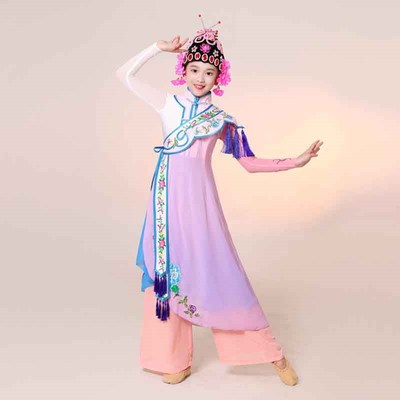 童装儿童女款艺道演出服赤伶舞蹈服古典舞俏花旦戏曲头饰古典飘逸