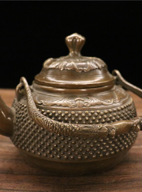 纯铜茶壶龙龟壶梅花壶摆件家居 酒柜 茶桌 桌面装饰品送礼