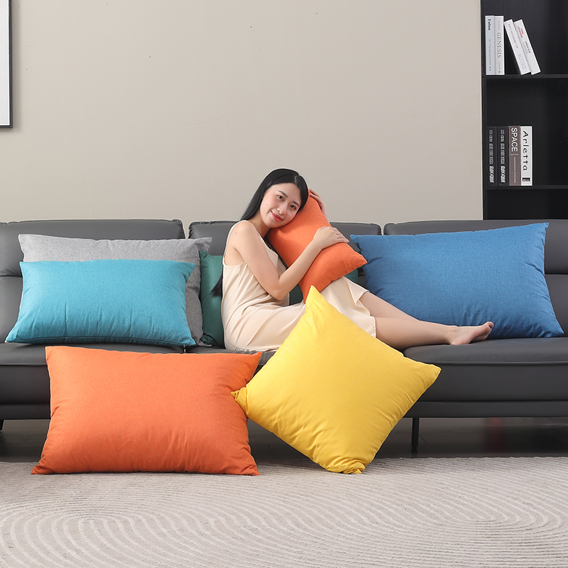 亚麻沙发靠背靠垫枕头35x55大靠枕90客厅40长方形50抱枕套罩60708