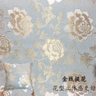 牡丹花桌布提花餐桌布艺 细麻提花沙发套麻布布料 杯垫沙发巾抱枕