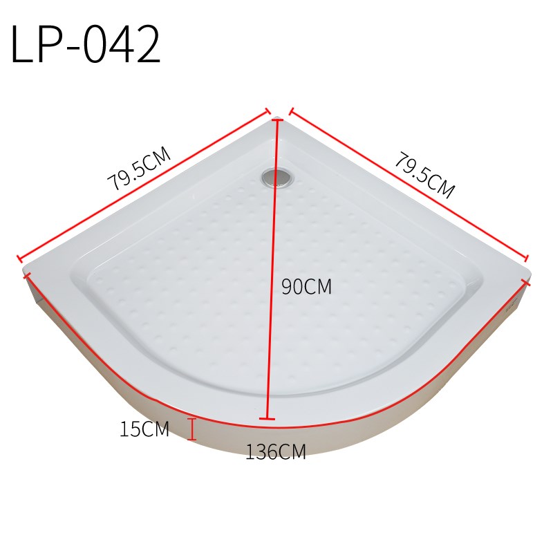 扇形淋浴房低盆底盆底座防水隔水隔断浴帘浴室P防水长弧形防臭防