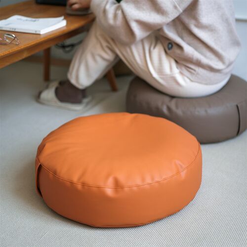 皮质蒲团坐垫地上坐墩日式v家用圆形榻榻米茶几旁垫子打坐飘窗加