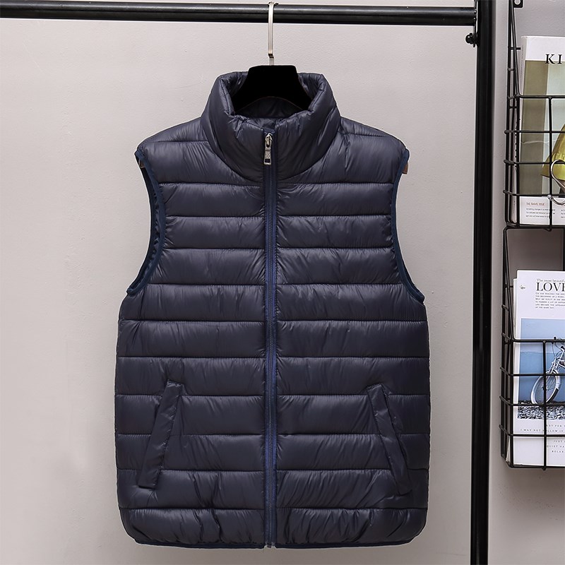 立领轻薄羽绒h棉马甲男冬季新款背心休闲纯色衣服保暖坎肩情侣外