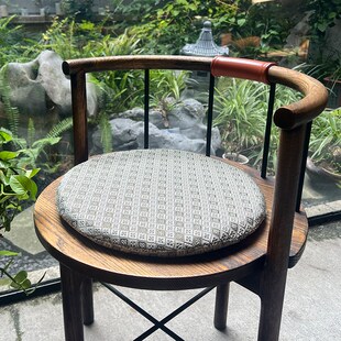 棉麻餐椅垫子坐垫椅子圆形餐桌实木凳子座垫加厚记忆防滑家用四季