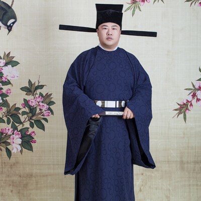 炎蔻宋制圆领袍男汉服中式婚服红色E宋公服官袍大码主持司仪礼服