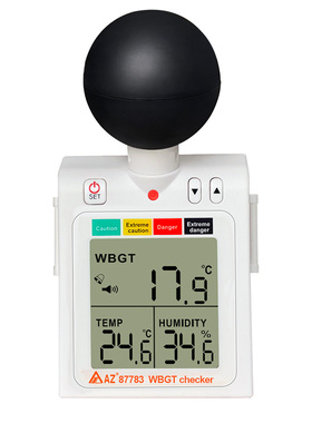 衡欣AZ87783 热中暑预防指数计WBGT温湿度计热指数计黑球温湿度计