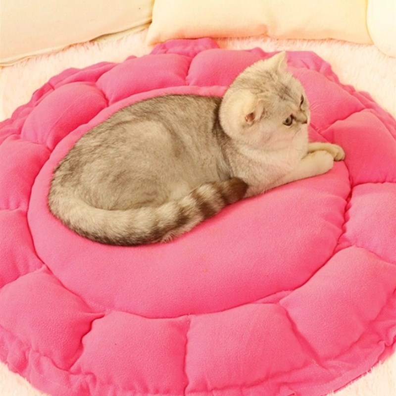 宠物用品狗窝猫窝冬季保暖猫咪花瓣四季通用冬天垫子半封闭宠物窝