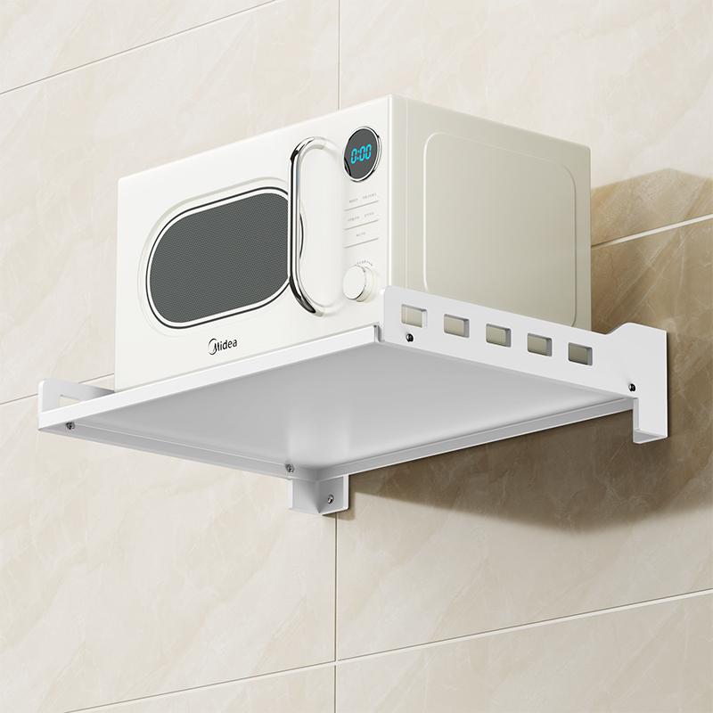 厨房微波炉架子置物架壁挂式墙x上放烤箱支架电饭锅空气炸锅收纳