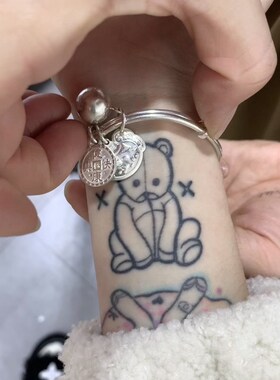 猫酱自制 复古纯银手镯本命年生肖锁不变色纯银999手镯可调节手镯