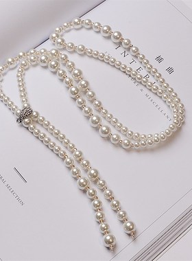 女士仿珍珠毛衣链送妈妈长款项链百搭吊坠挂件衣服配饰时尚款