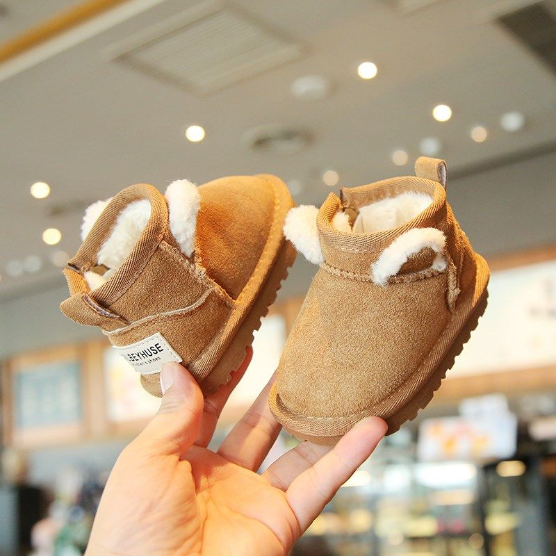 冬季新款真皮宝宝雪地靴婴幼儿学步棉鞋男女小童软底加绒保暖短靴,童鞋/婴儿鞋/亲子鞋,棉靴,淘宝优惠券,粉丝福利购,淘宝优惠卷