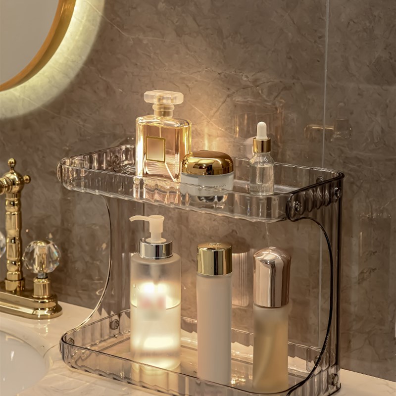 创意轻奢卫生间置物架浴室厕y所洗手洗漱台面化妆品桌面梳妆台架