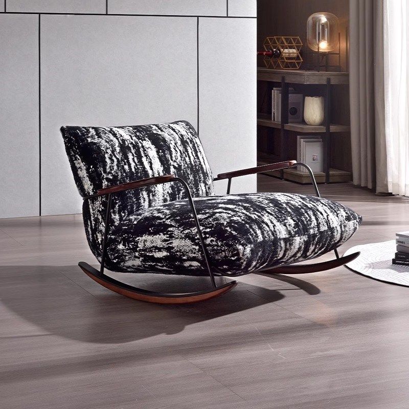 北欧阳台布艺休闲椅中古风现代简约家用复古懒人摇摇椅单人沙发椅,住宅家具,摇椅,淘宝优惠券,粉丝福利购,淘宝优惠卷