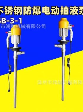 SB-3-1不锈钢防爆抽液泵220V电动油桶泵手提式耐腐蚀油抽子加油泵
