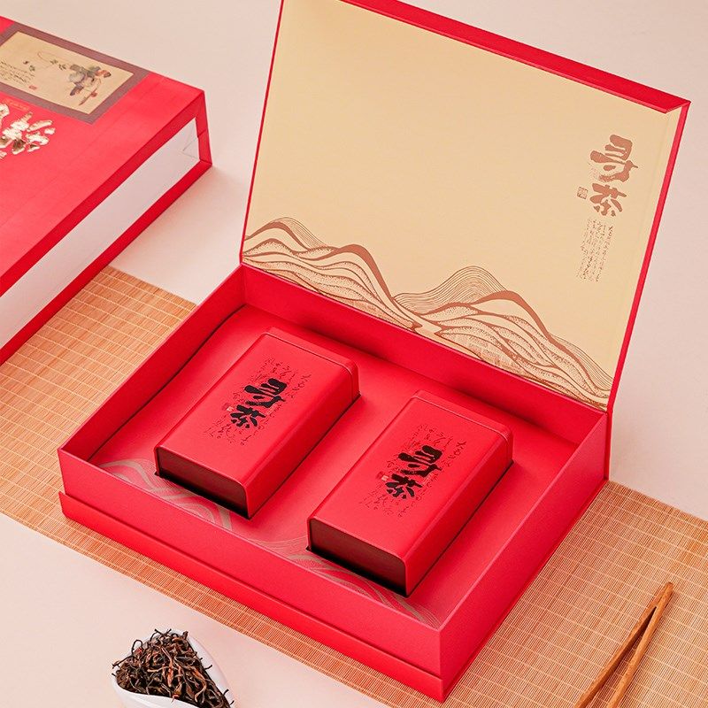 茶叶包装盒通用中式半斤红茶金骏眉散茶盒茶叶罐铁罐空礼盒定制