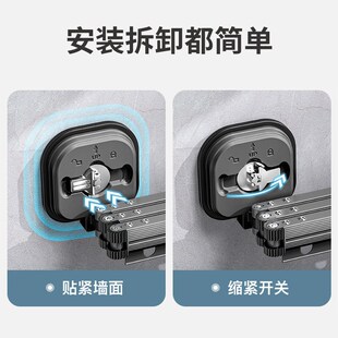 阳台折叠晾衣架壁挂晒被杆铝合金伸缩晾衣杆子挂衣免打孔吸盘式