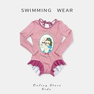 小公主速干游泳衣 防晒海边度假泳装 儿童泳衣女孩2025新款 女童长袖