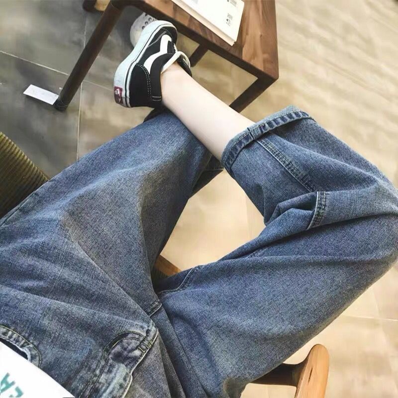 孕妇牛仔裤女春秋款n新款外穿宽松九分春季老爹裤时尚萝卜哈伦裤